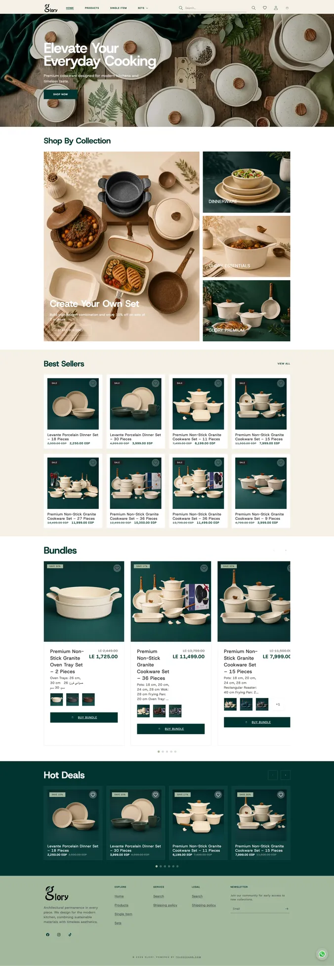Glory Cookware — eCommerce website & ERP
