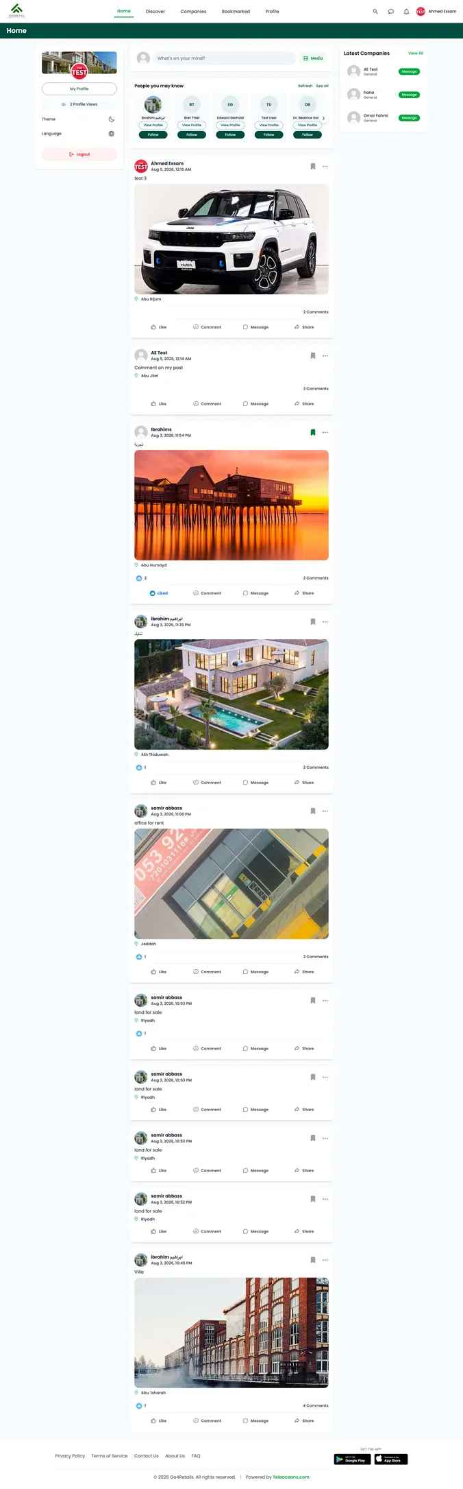 GO4Retails — Real estate social network app