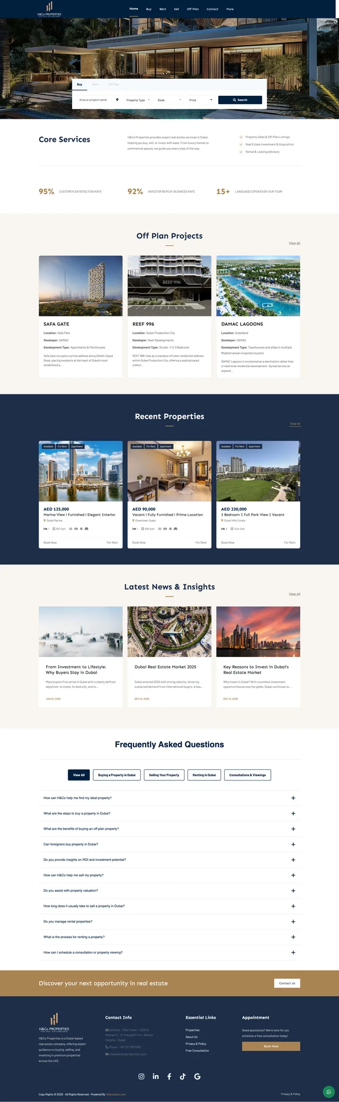 H&Co Properties — Website, hosting & email