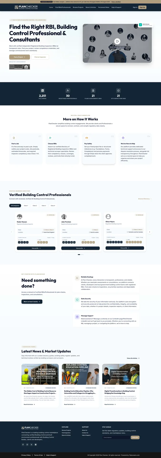 Plan Checker — Web platform & mobile apps